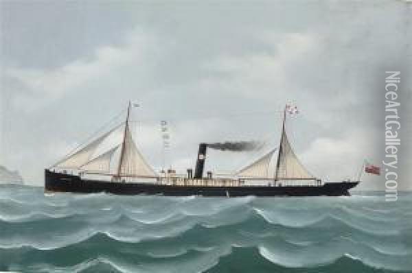 The General Cargo Steamer Oil Painting - Luigi Roberto