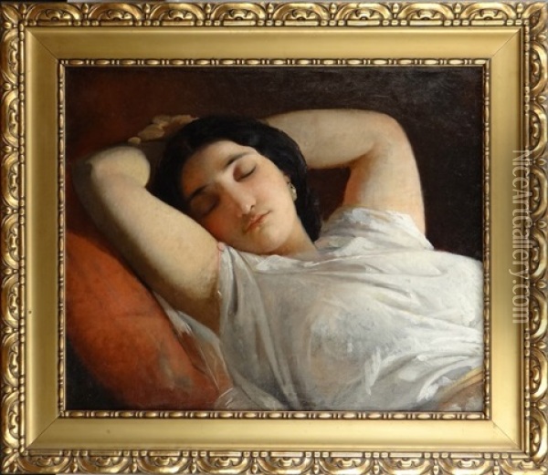 Femme Endormie Oil Painting - Joseph Stallaert