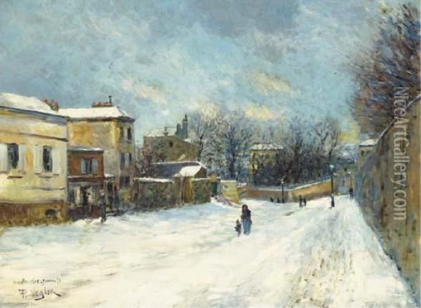 Signe, Date Et Situe 'p. Vogler Montmartre. Janvier 91' (en Bas Agauche) Oil Painting - Paul Vogler