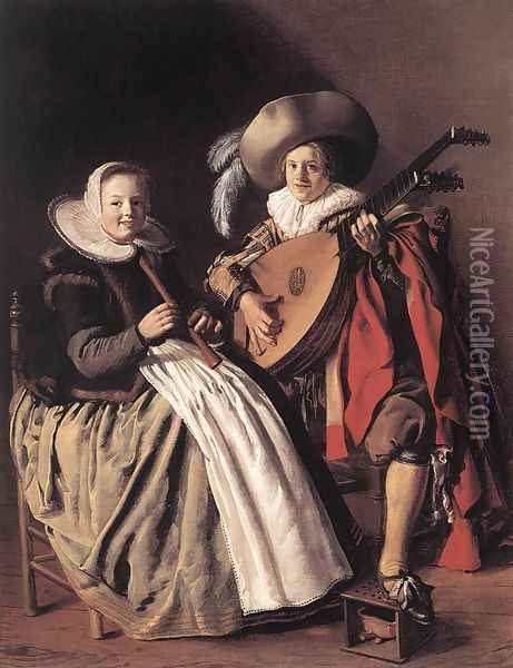 The Duet c. 1630 Oil Painting - Jan Miense Molenaer
