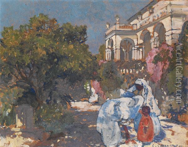 Femmes A Alger Oil Painting - Leon Cauvy