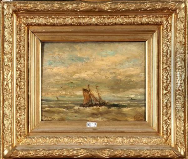 Marine Oil Painting - Louis Artan De Saint-Martin