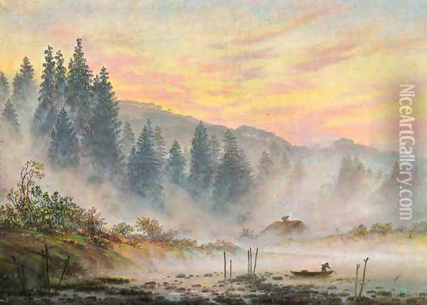The morning Oil Painting - Caspar David Friedrich