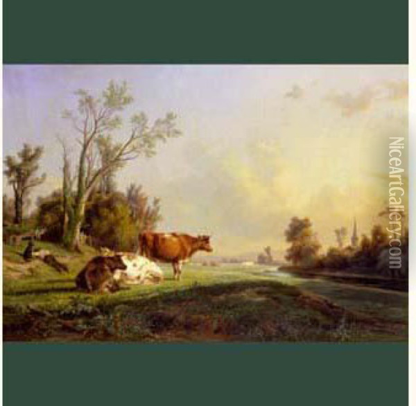 La Sieste Au Pre Oil Painting - Jean-Charles Joseph Remond