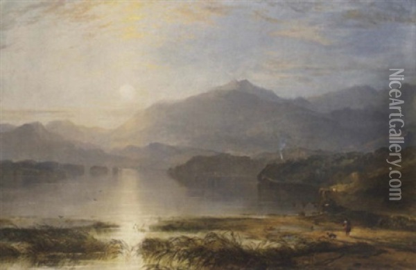 Morning On A Highland Loch Oil Painting - Horatio McCulloch