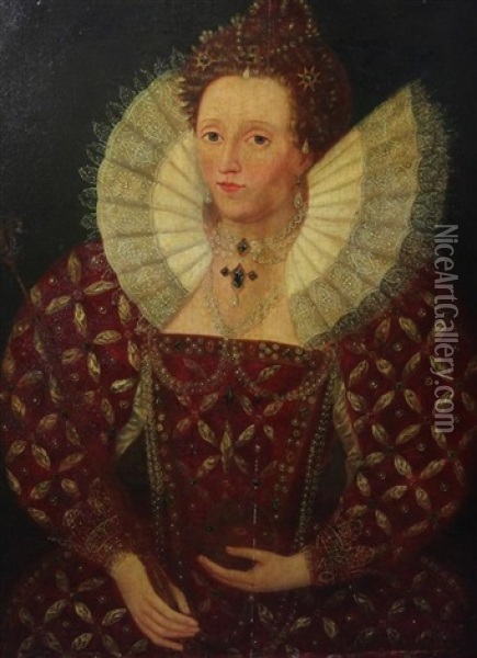 Portrait Of Queen Elizabeth I Oil Painting - George Gower