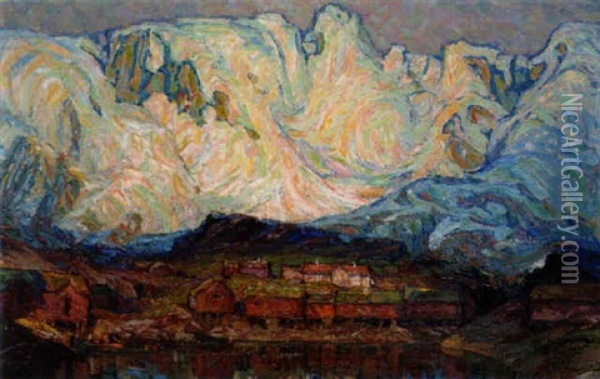 Blanande Berg, Lofoten Oil Painting - Anna Boberg
