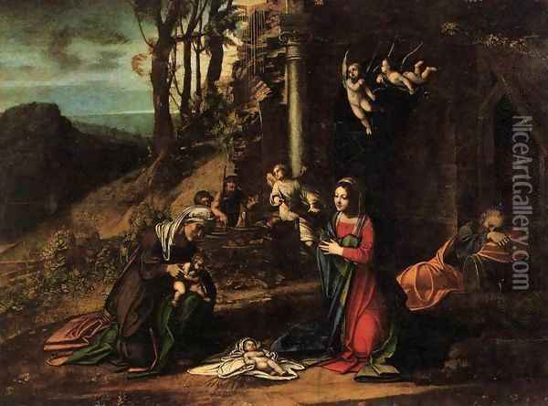 Nativity Oil Painting - Antonio Allegri da Correggio