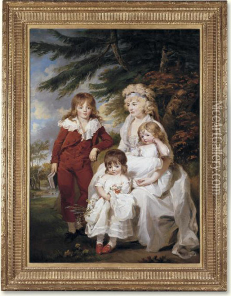 Family Portrait Of The Hon. Juliana Talbot Mrs. Michael Bryan Oil Painting - James Ward