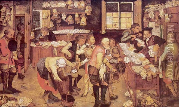 Le Paiement De La Dime Oil Painting - Pieter Brueghel the Younger