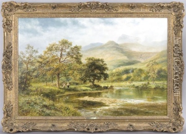Langdale Pikes Oil Painting - Robert Gallon