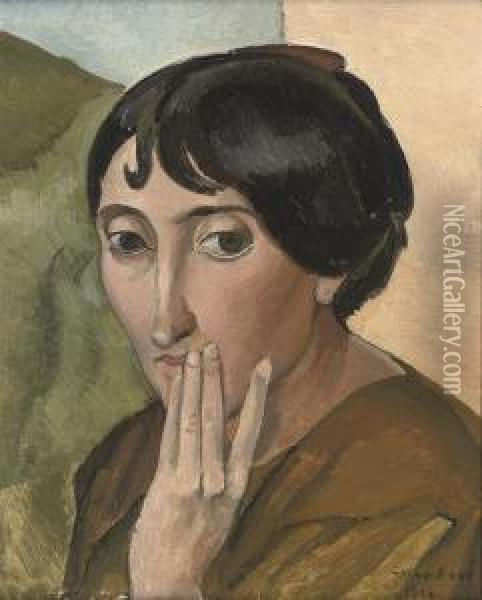 La Figure Pensive Oil Painting - Jean Hippolyte Marchand
