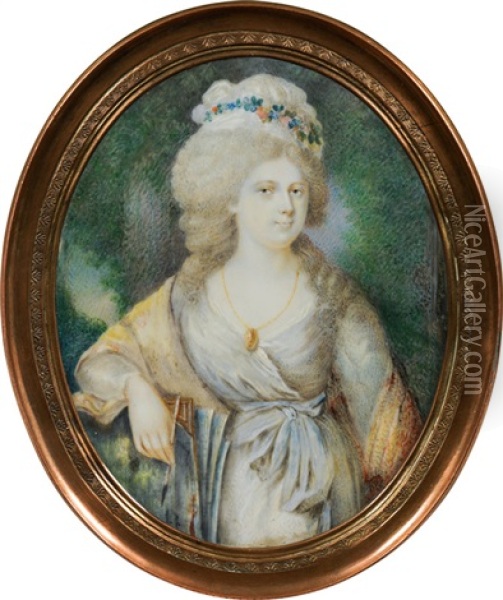 Portrait Of Maria Feodorowna Oil Painting - John Smart the Elder