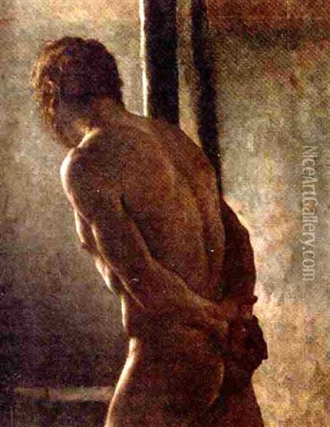 Homme Vu De Dos Oil Painting - Jacques-Louis David