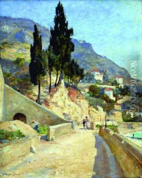Basse Corniche Vers Monaco Oil Painting - Georges Jules Ernest Binet