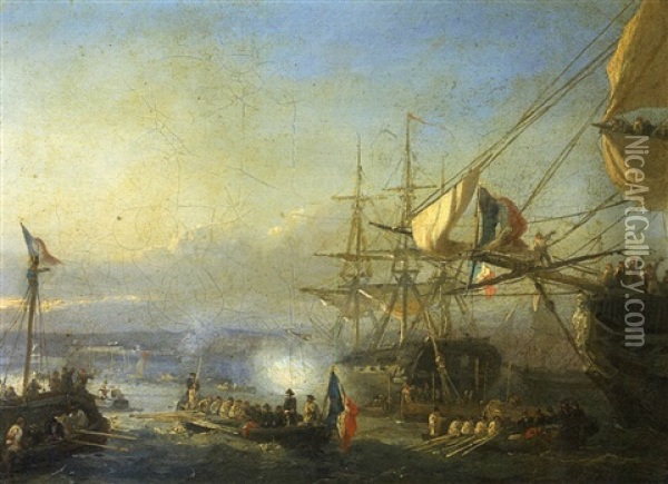 Le Debarquement Oil Painting -  Meyer de Knonau (Ludwig)