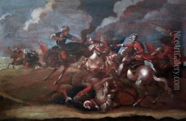 A Cavalry Skirmish Oil Painting - Joseph Parrocel