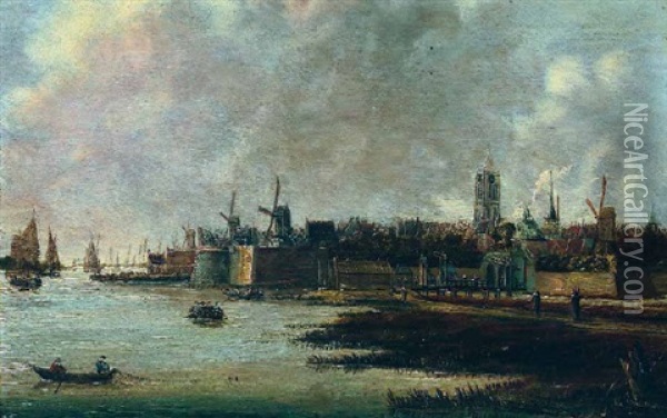 Hollandische Hafenstadt Oil Painting - Jan Meerhout