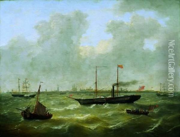 Marine. Oil Painting - Louis Verboeckhoven