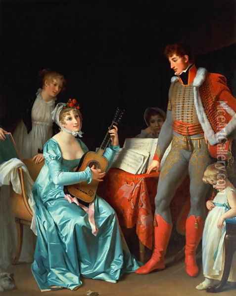 La Duchesse Abrantes et le General Junot Oil Painting - Johann Victor Kramer