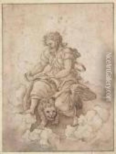 L'evangelista San Marco Oil Painting - Agostino dei Musi