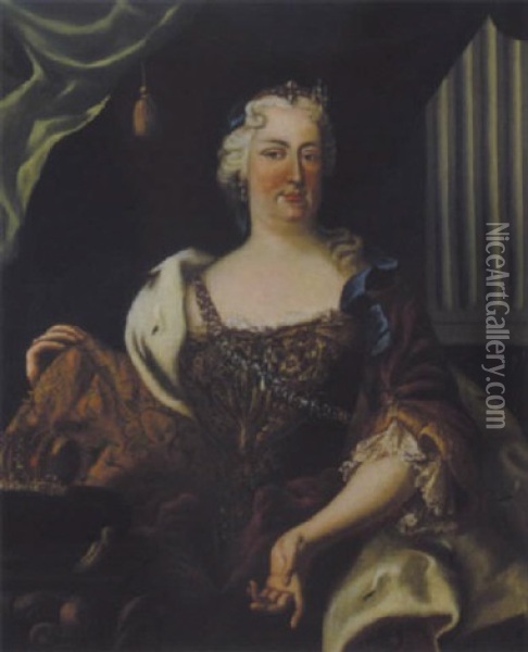 Bildnis Der Kaiserin Elisabeth Christine Oil Painting - Martin van Meytens the Younger