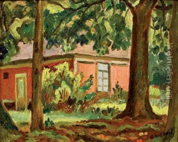 Maison Noyee Dans Les Arbres Oil Painting - Henri Lienard De Saint-Delis