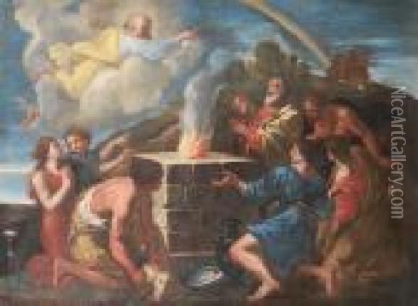 The Sacrifice Of Noah Oil Painting - Sebastiano Conca