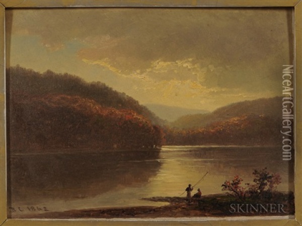 Horn Pond, Woburn, Massachusetts Oil Painting - Benjamin Champney