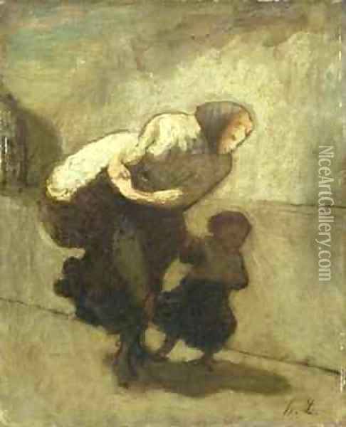 The Heavy Burden Oil Painting - Honore Daumier