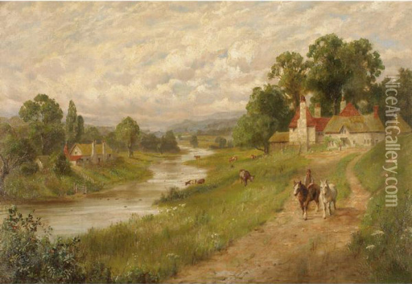 Heading To The Fields Oil Painting - Thomas Mower Martin