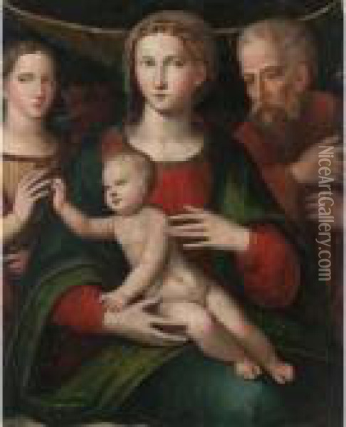 The Mystic Marriage Of Saint Catherine Oil Painting - Giacomo Raibolini