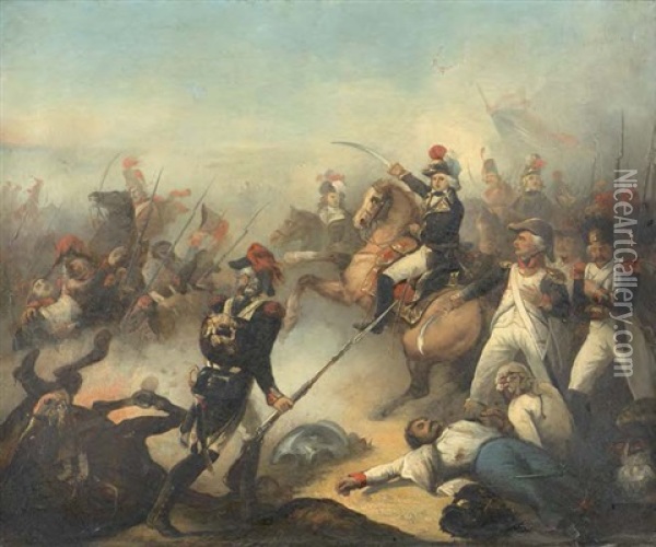 La Bataille De Fleurus, 26 Juin 1794 Oil Painting - Auguste Raffet