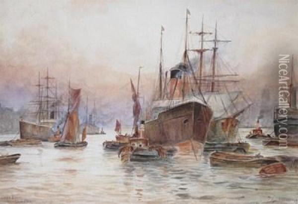 Lower Pool, London Oil Painting - William Harrison Scarborough