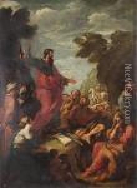 Saint John Preaching To The Multitude Oil Painting - Sebastiano Conca