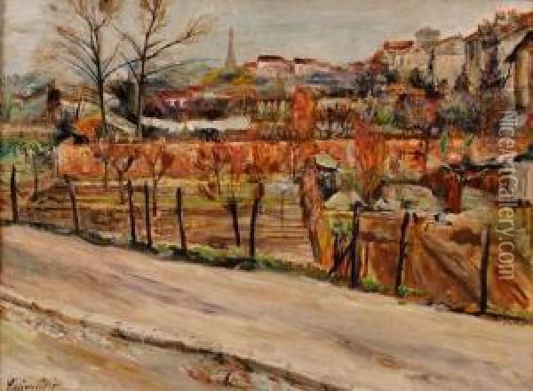 Vue De Parie De Boulogne-billancourt Oil Painting - Lucien Adrion