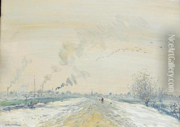 Paysage D'hiver Oil Painting - Jean-Francois Raffaelli