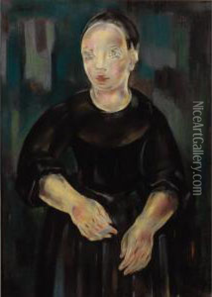 Portrait De Femme Oil Painting - Maria Blanchard