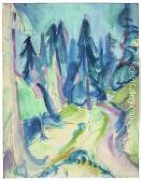 Tannenwald Oil Painting - Ernst Ludwig Kirchner