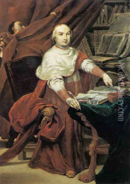 Cardinal Prospero Lambertini 1740 Oil Painting - Giuseppe Maria Crespi
