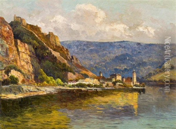 Durnstein An Der Donau Oil Painting - Rudolf Weber
