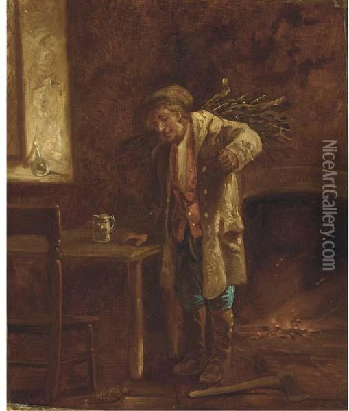 Wood For The Fire Oil Painting - Erskine E. Nicol