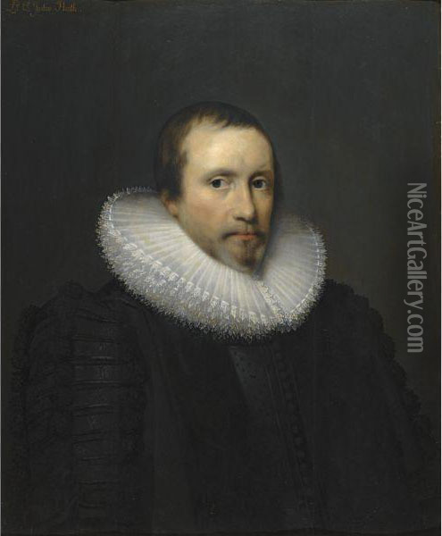 Portrait Of Sir Robert Heath (1575-1649), Lord Chief Justice Ofengland Oil Painting - Cornelius Jonson