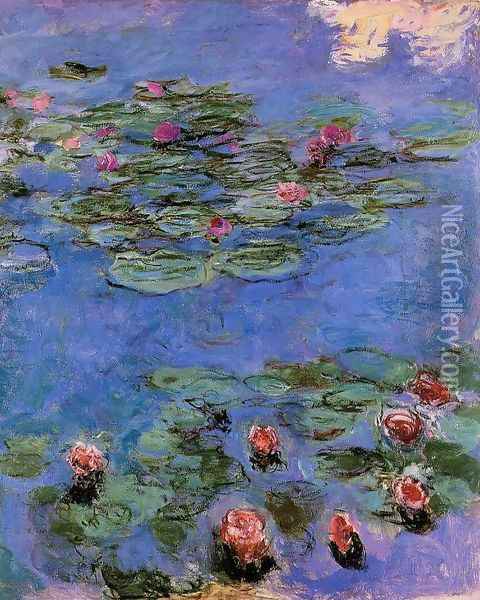 Red Water Lilies Oil Painting - Claude Oscar Monet