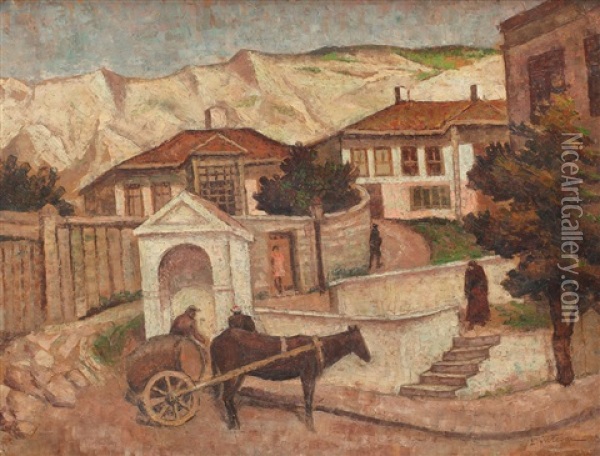 Cismeaua Din Balcic Oil Painting - Leon Viorescu