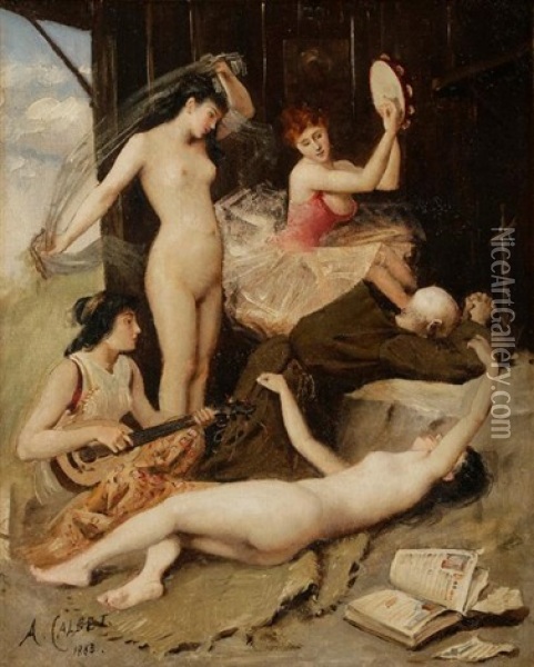 La Tentation De Saint-antoine Oil Painting - Antoine Calbet