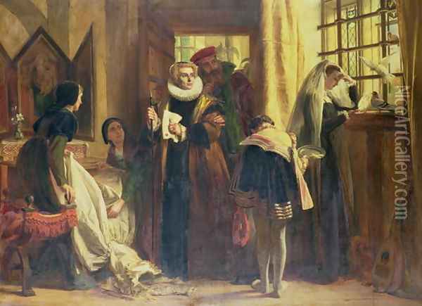 Mary Queen of Scots in Captivity Oil Painting - John Callcott Horsley