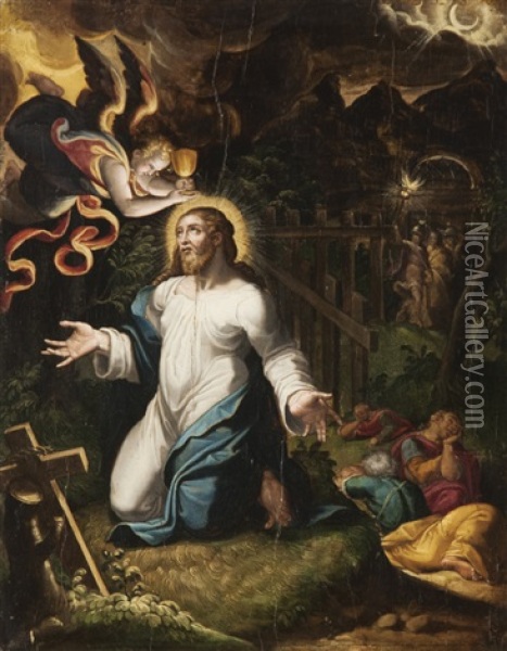 Cristo Nell'orto Oil Painting - Giovan-Battista (Il Malosso) Trotti