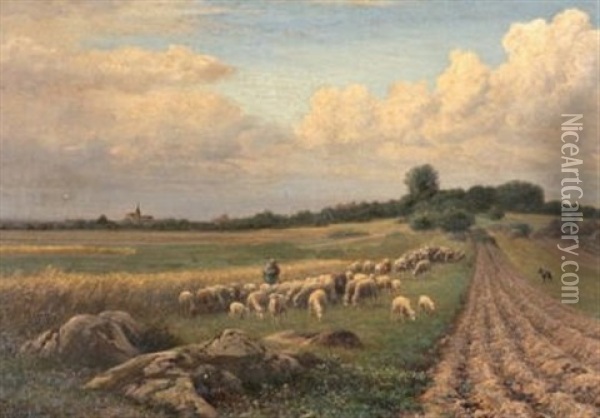Le Pere Chicore Dans La Plaine De Chailly Oil Painting - Jean Ferdinand Chaigneau