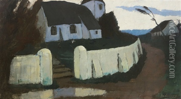 Rural Church Oil Painting - Eugene Jules Joseph Laermans